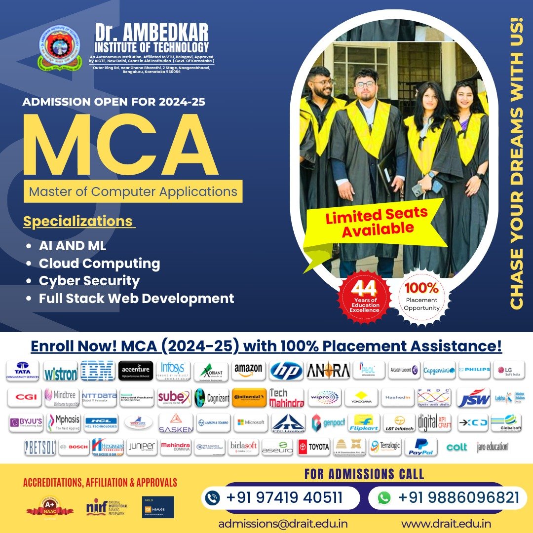 Admissions Open for MCA